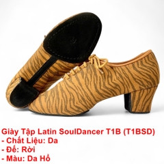 Giày Tập Latin SoulDancer T1B (T1BSD) - Da Hổ.