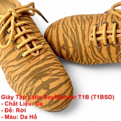 Giày Tập Latin SoulDancer T1B (T1BSD) - Da Hổ.