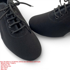 Giày Tập KDance T1T Đế Rời, Đế Da Lộn, Gót 5.5cm, Lưới Cạnh (T1D5P-L) - Đen