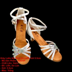 Giày Latin Nữ Đính Đá 225D Gót 5.5cm (225D) - Trắng