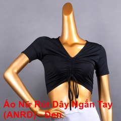 (ANRD) Áo Nữ Rút Dây Ngắn Tay - Đen + Size