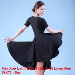 Váy Xoè Latin Liền Thân Thắt Lưng Đen (VXT) - Đen + Size
