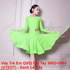 Váy Trẻ Em QVEi Dài Tay 3002+3003 (VTEDT) - Xanh Lá Cây + Size