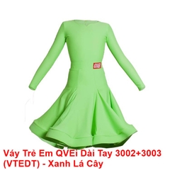 Váy Trẻ Em QVEi Dài Tay 3002+3003 (VTEDT) - Xanh Lá Cây + Size