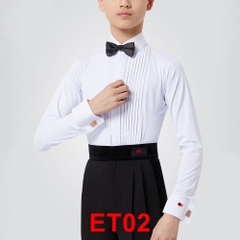 (NY) Áo Sơ Mi Khiêu Vũ Bé Trai (ET02) - Trắng + Size