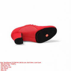 Giày Tập KDance T1T Đế Rời, Đế Da Lộn, Gót 5.5cm, Lưới Cạnh (T1D5P-L) - Đỏ