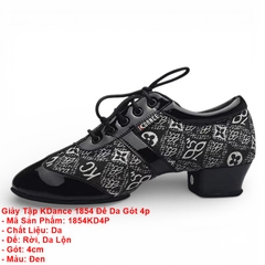 Giày Tập KDance 1854 Đế Da Gót 4p (1854KD4P) - Đen