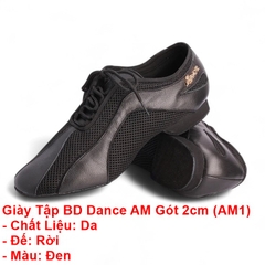 Giày Tập BD Dance AM Gót 2cm (AM1) - Đen
