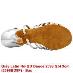 Giày Latin Nữ BD Dance 2398 Gót 9cm (2398BD9P) - Bạc + Size