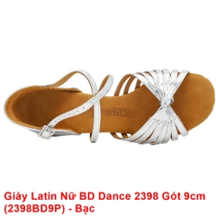 Giày Latin Nữ BD Dance 2398 Gót 9cm (2398BD9P) - Bạc + Size