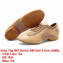 Giày Tập BD Dance AM Gót 2.5cm (AM2) - Da