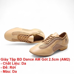 Giày Tập BD Dance AM Gót 2.5cm (AM2) - Da