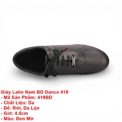 Giày Latin Nam BD Dance 419 (419BD) - Đen Mờ