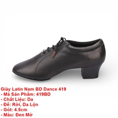 Giày Latin Nam BD Dance 419 (419BD) - Đen Mờ