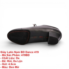 Giày Latin Nam BD Dance 419 (419BD) - Đen Mờ