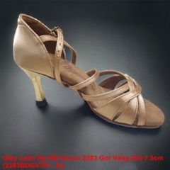 Giày Latin Nữ BD Dance 2383 Gót Vàng Gót 7.5cm (2383BDGV7P) - Da