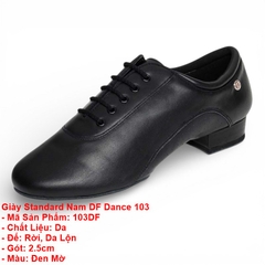 Giày Standard Nam DF Dance 103 (103DF) - Đen Mờ + Size
