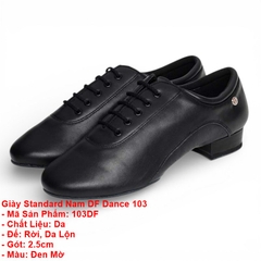 Giày Standard Nam DF Dance 103 (103DF) - Đen Mờ + Size