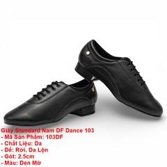 Giày Standard Nam DF Dance 103 (103DF) - Đen Mờ + Size