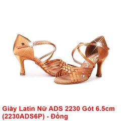 Giày Latin Nữ ADS 2230 Gót 6.5cm (2230ADS6P) - Nâu Da Bò + Size