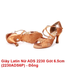 Giày Latin Nữ ADS 2230 Gót 6.5cm (2230ADS6P) - Nâu Da Bò + Size