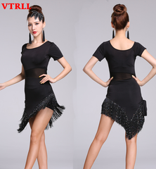 Váy Nữ Liền Thân Tua Rua Lấp Lánh (VTRLL) - Đen