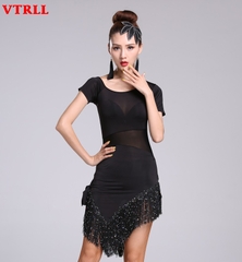 Váy Nữ Liền Thân Tua Rua Lấp Lánh (VTRLL) - Đen