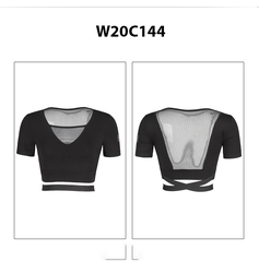 Áo Croptop Lưng Lưới Ngắn Tay WJJDance (W20C144)