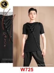 Áo Latin Nam Cúc Lệch Cộc Tay YJFY Dance (W725)
