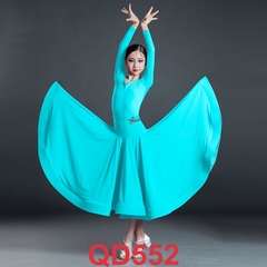 (TSDancer) Váy Standard Bé Gái (QD552) - Xanh + Size