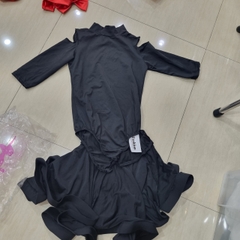 Váy Bé Gái Ngắn Tay Hở Vai (YXL028) - Đen + Size