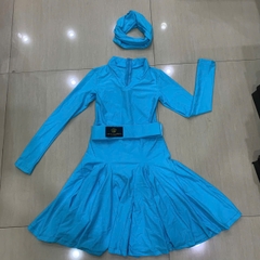 Váy Thi Đấu Trẻ Em (YXL128) - Xanh + Size