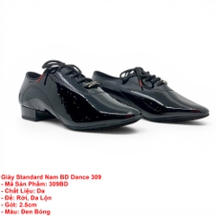 Giày Standard Nam BD Dance 309 (309BD) - Đen Bóng + Size