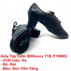 Giày Tập Latin BDDance T1B (T1BBD) - Đen Viền Vàng