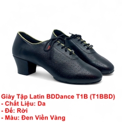Giày Tập Latin BDDance T1B (T1BBD) - Đen Viền Vàng