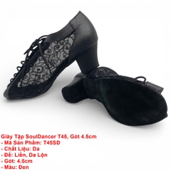 Giày Tập SoulDancer T45, Gót 4.5cm (T45SD) - Đen.