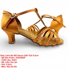 Giày Latin Nữ BD Dance 2367 Gót 5.5cm (2367BD5P) - Nâu Da Bò