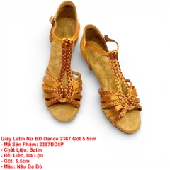 Giày Latin Nữ BD Dance 2367 Gót 5.5cm (2367BD5P) - Nâu Da Bò