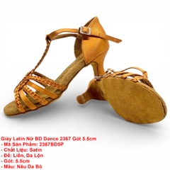 Giày Latin Nữ BD Dance 2367 Gót 5.5cm (2367BD5P) - Nâu Da Bò