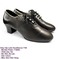 Giày Tập Latin SoulDancer T1B (T1BSD) - Đen Viền Vàng