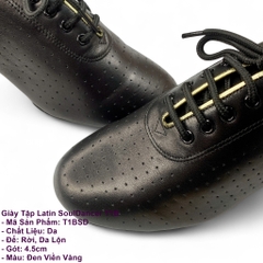 Giày Tập Latin SoulDancer T1B (T1BSD) - Đen Viền Vàng
