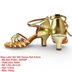 Giày Latin Nữ 225 Tamsa Gót 5.5cm (225T5P) - Vàng