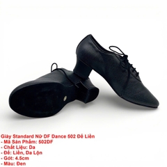 Giày Standard Nữ DF Dance 502 Đế Liền (502DF) - Đen + Size