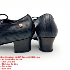Giày Standard Nữ DF Dance 502 Đế Liền (502DF) - Đen + Size