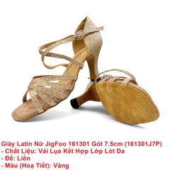 Giày Latin Nữ JigFoo 161301 Gót 7.5cm (161301J7P) - Vàng