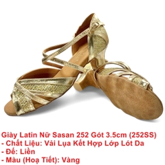 Giày Latin Nữ Sasan 252 Gót 3.5cm (252SS) - Vàng