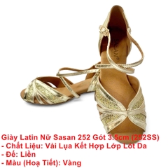 Giày Latin Nữ Sasan 252 Gót 3.5cm (252SS) - Vàng