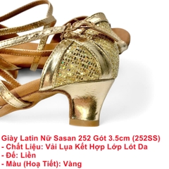 Giày Latin Nữ Sasan 252 Gót 3.5cm (252SS) - Vàng