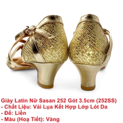 Giày Latin Nữ Sasan 252 Gót 3.5cm (252SS) - Vàng
