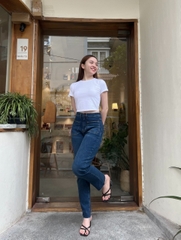 QUẦN JEANS LAI XẢ XANH TRƠN 2 TÚI ĐẮP
